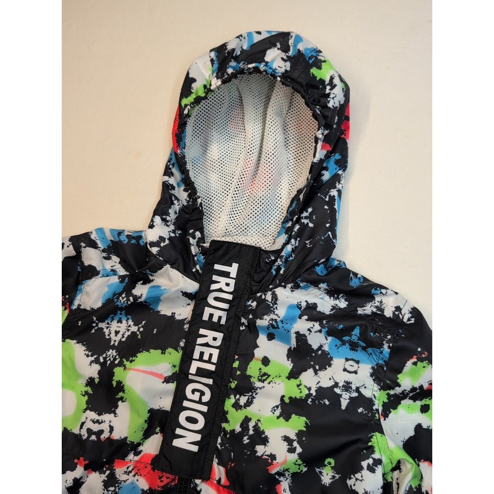 True Religion Kids Size 4 Windbreaker Hood‎ Full Zip Lightweight Pockets Tie Dye